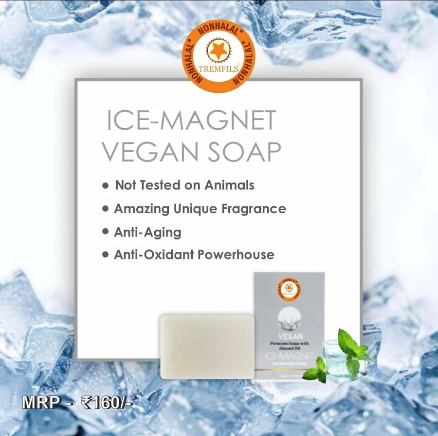 Nonhalal ICE MAGNET ALMOND OIL VEGAN HANDMADE  SOAP