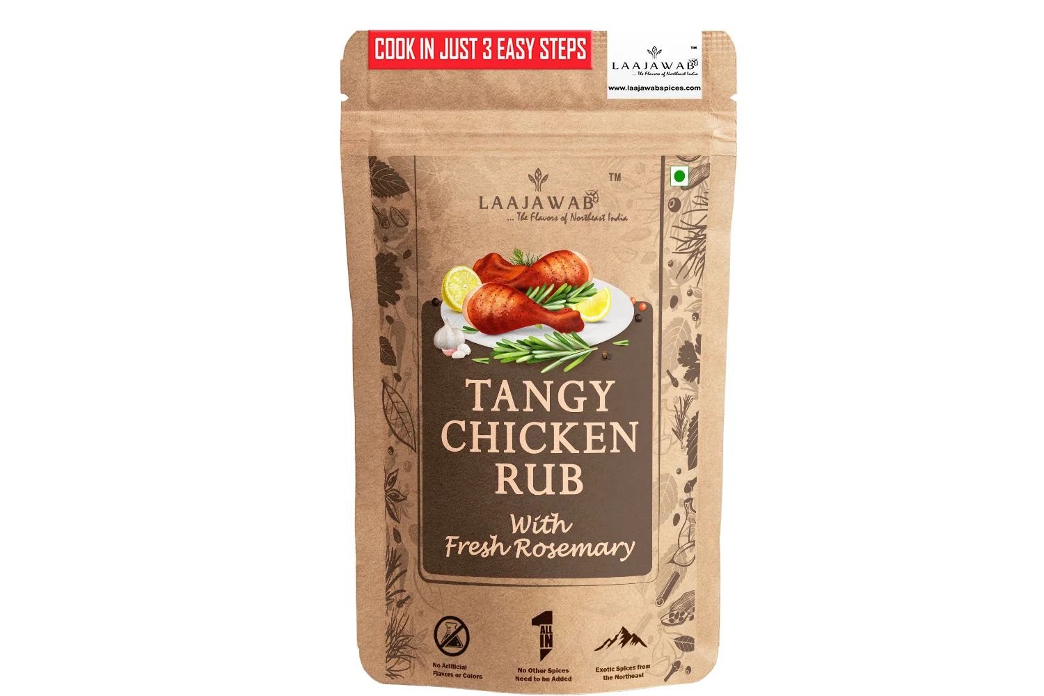 Laajawab Tangy Chicken Rub with Lemon Pepper, Chili and Rosemary