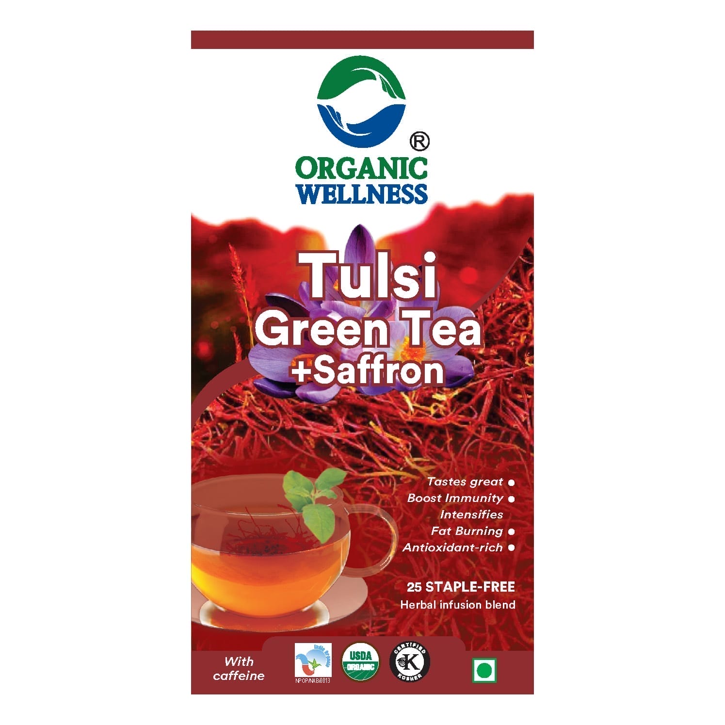 Organic Wellness Tulsi Green Tea + Saffron