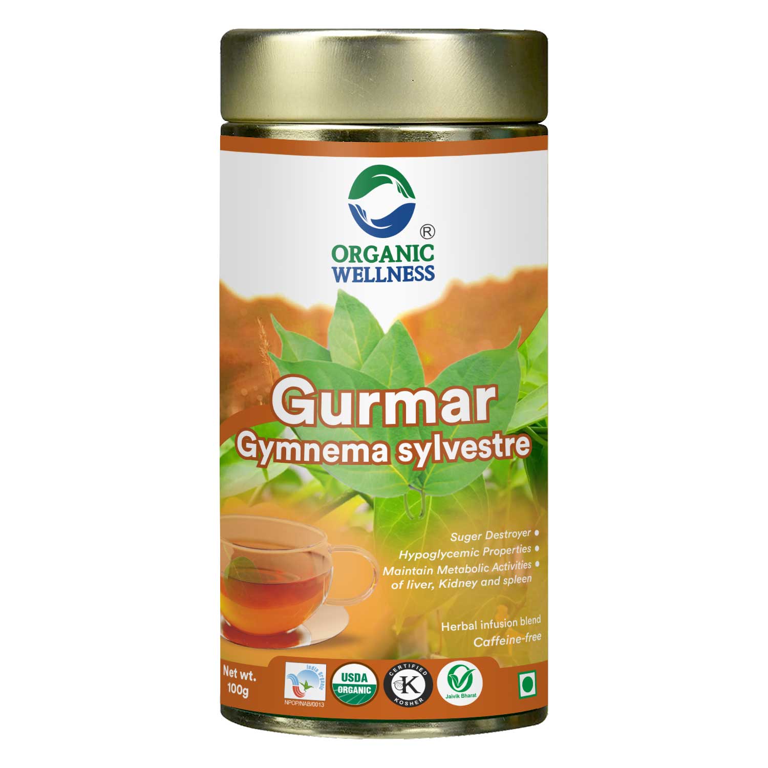 Organic Wellness Gurmaar Gymnema Sylvestre  Tin Pack