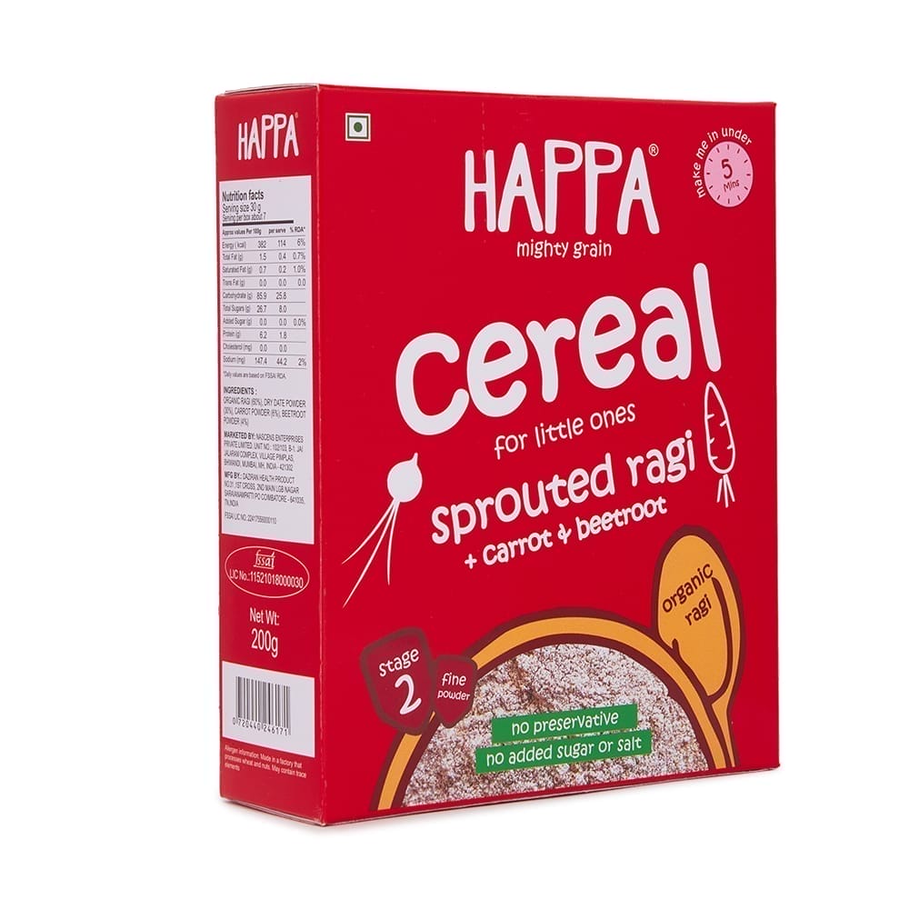 Happa Cereal Sprouted  Ragi + Carrot + Beetroot