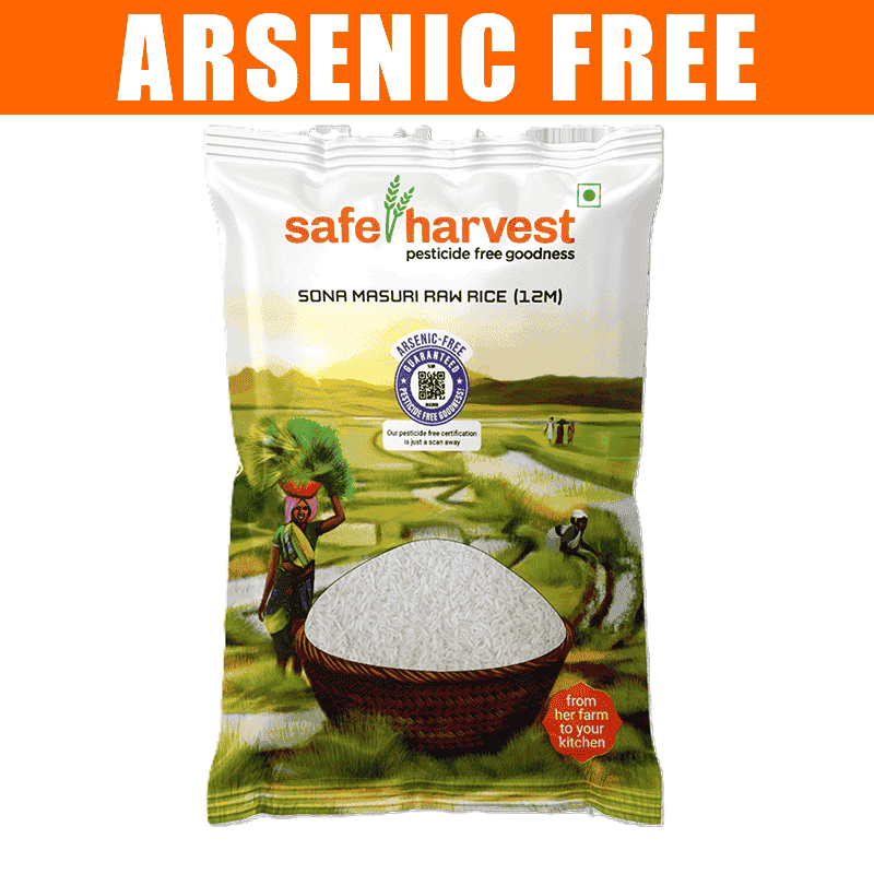 Safe Harvest Pesticide Free Sona Masoori Raw Rice 12 Months
