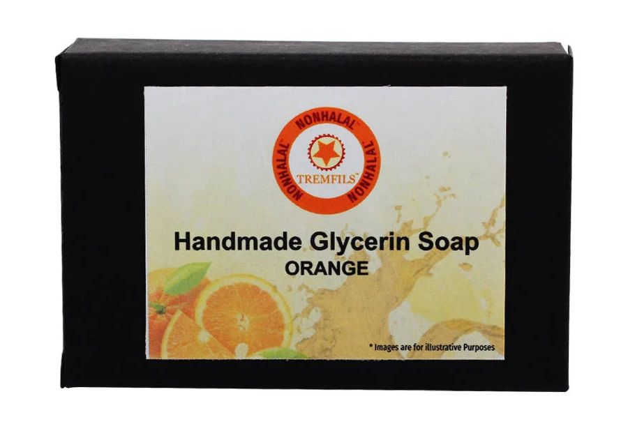 Nonhalal ORANGE Handmade Glycerin Soap 