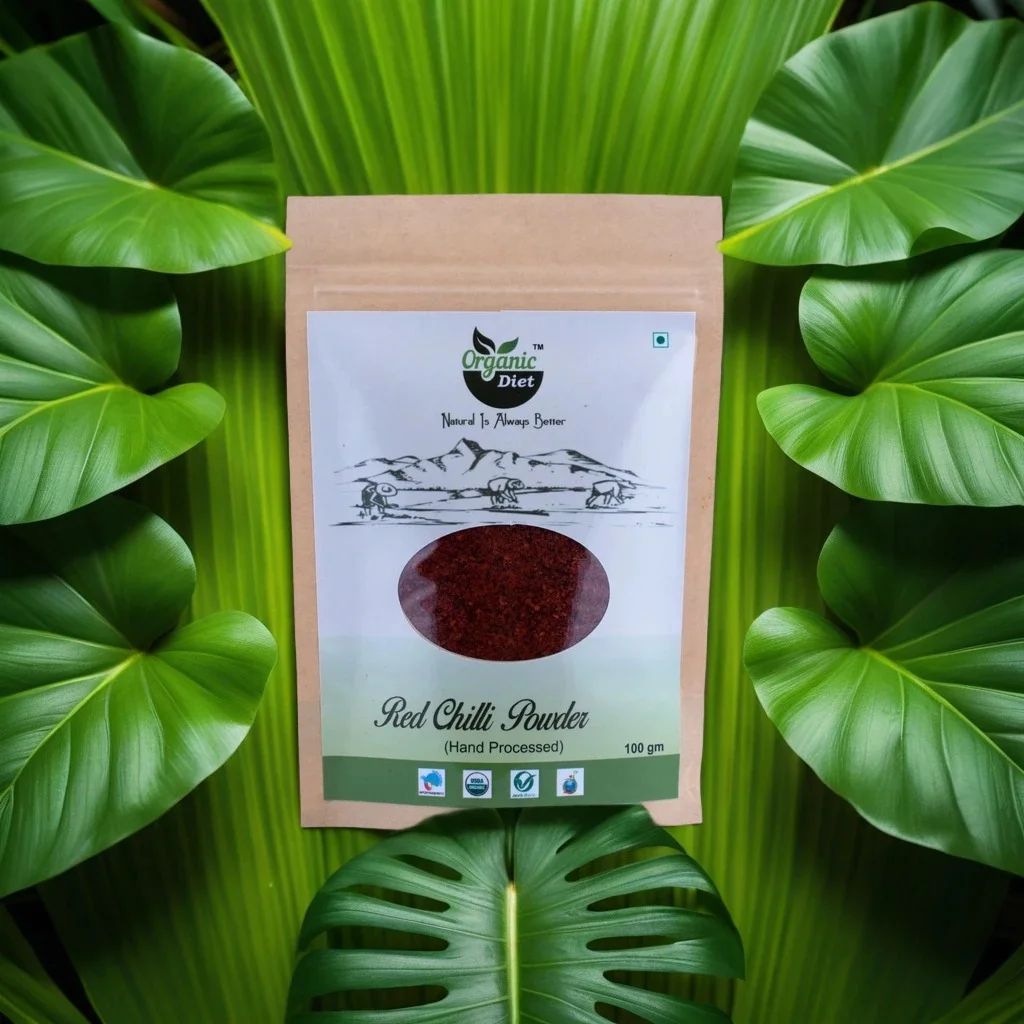 Organic Diet Fresh & Pure Organic Red Chilli Powder.