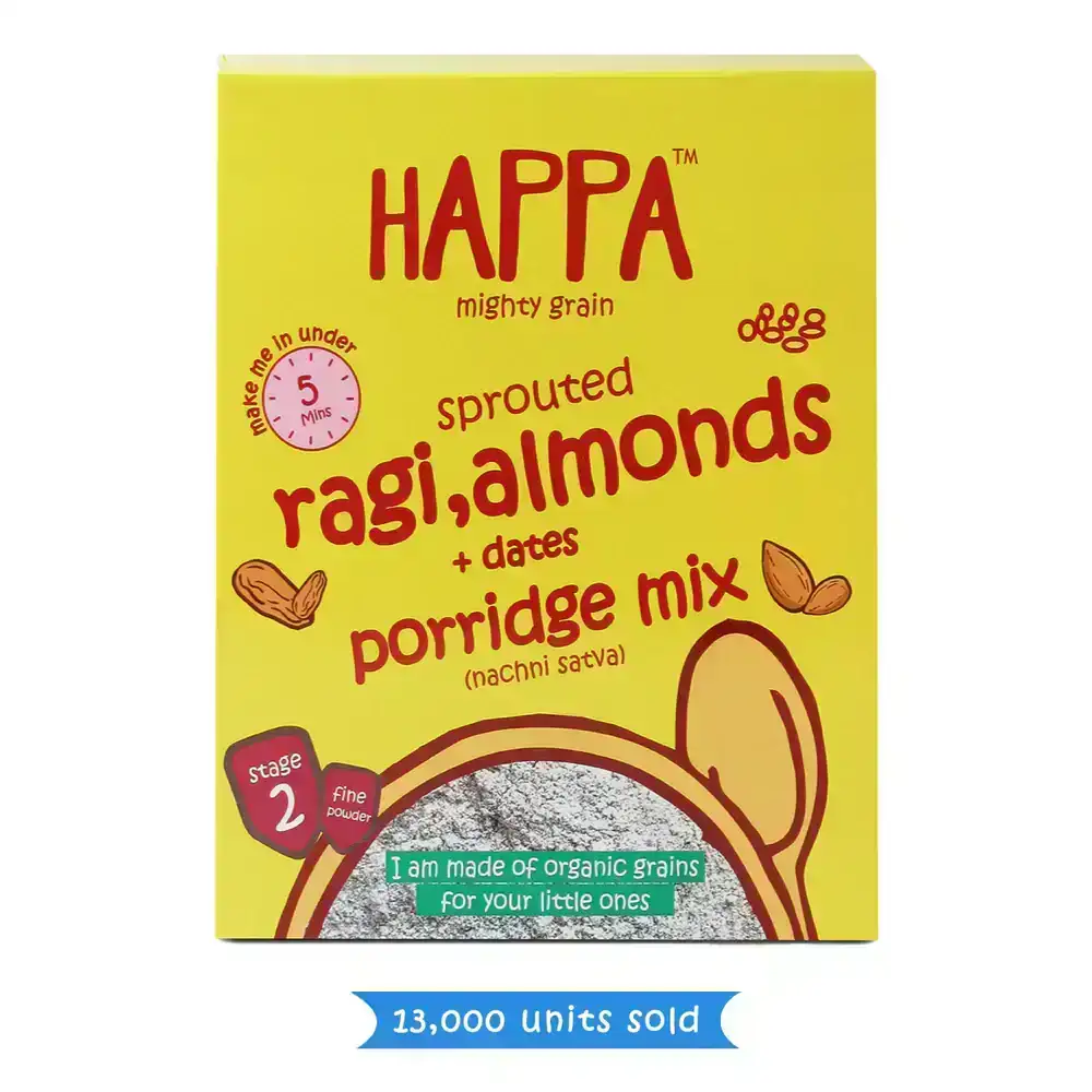 Happa Cereal Sprouted Ragi + Almonds + Dates
