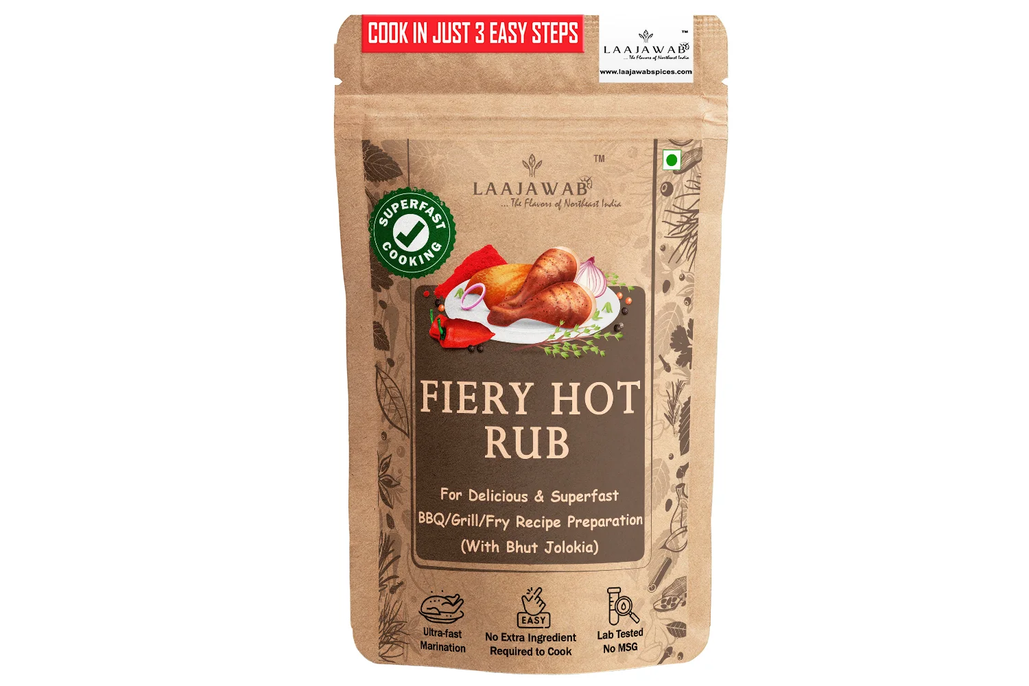 Laajawab Fiery Hot Rub with Bhut Jolokia/Ghost Pepper