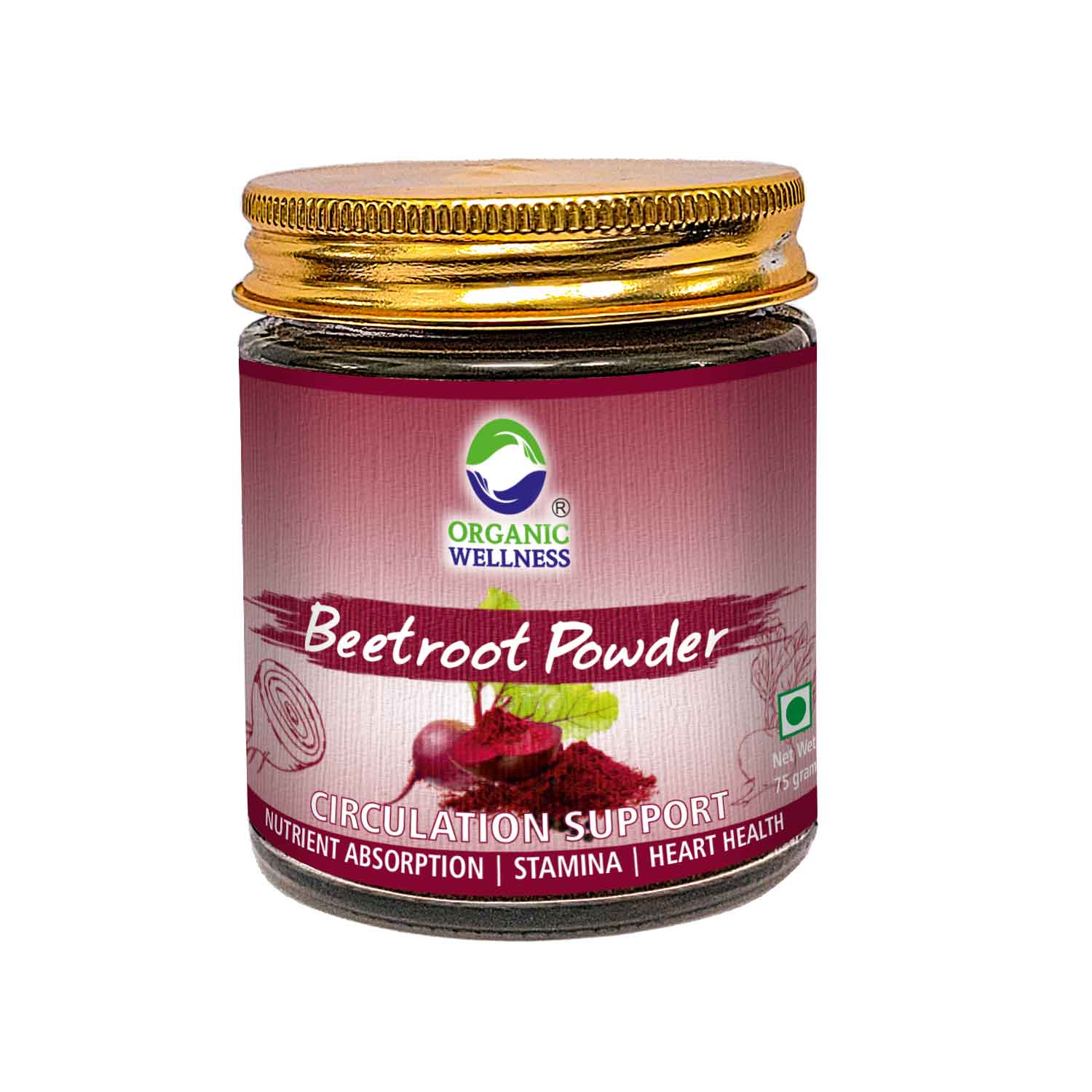 Organic Wellness Beetroot Powder Circulation Support Bottle