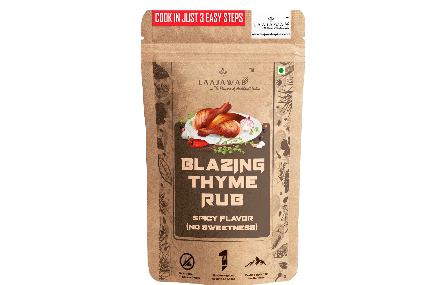 Laajawab Rockin Rosemary Rub, Medium Spicy (No Sweetness)