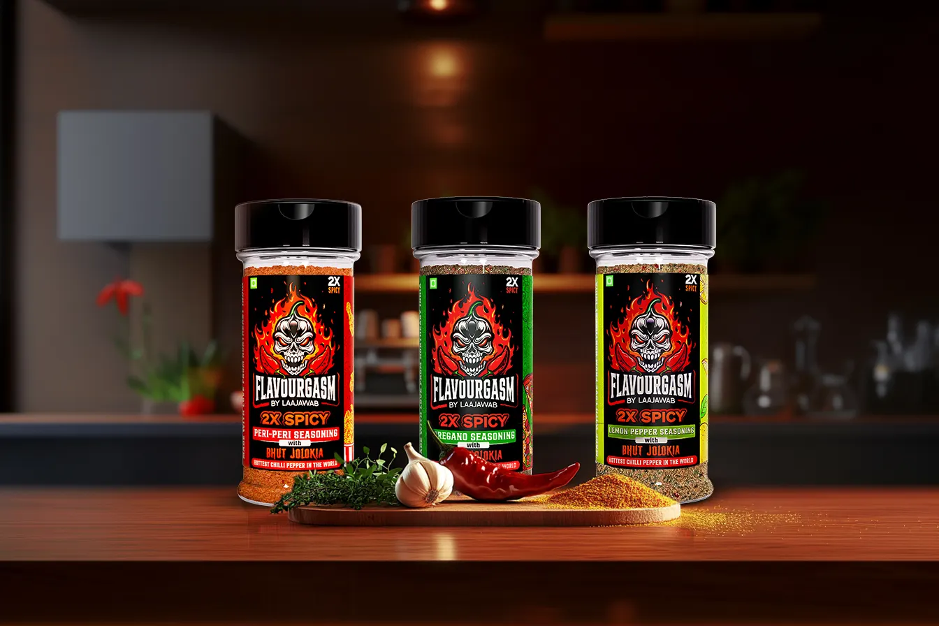 Flavorgasm Seasonings Combo Pack of 3- Oregano, Peri-Peri & Lemon Pepper | Bold Flavors for Pizza, Pasta, Fries, Fruit Salads, Grills & More