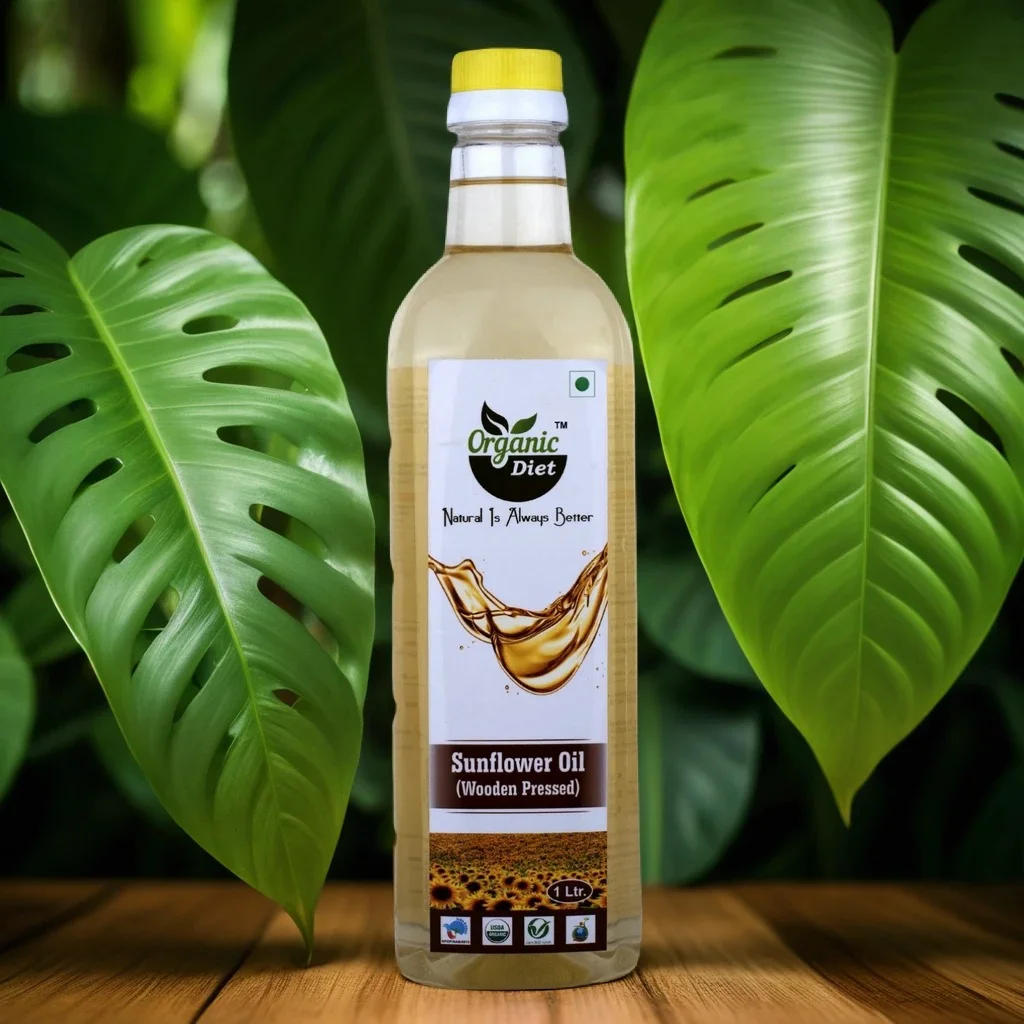 Organic Diet Organic Wooden Pressed Pure Sunflower Oil.