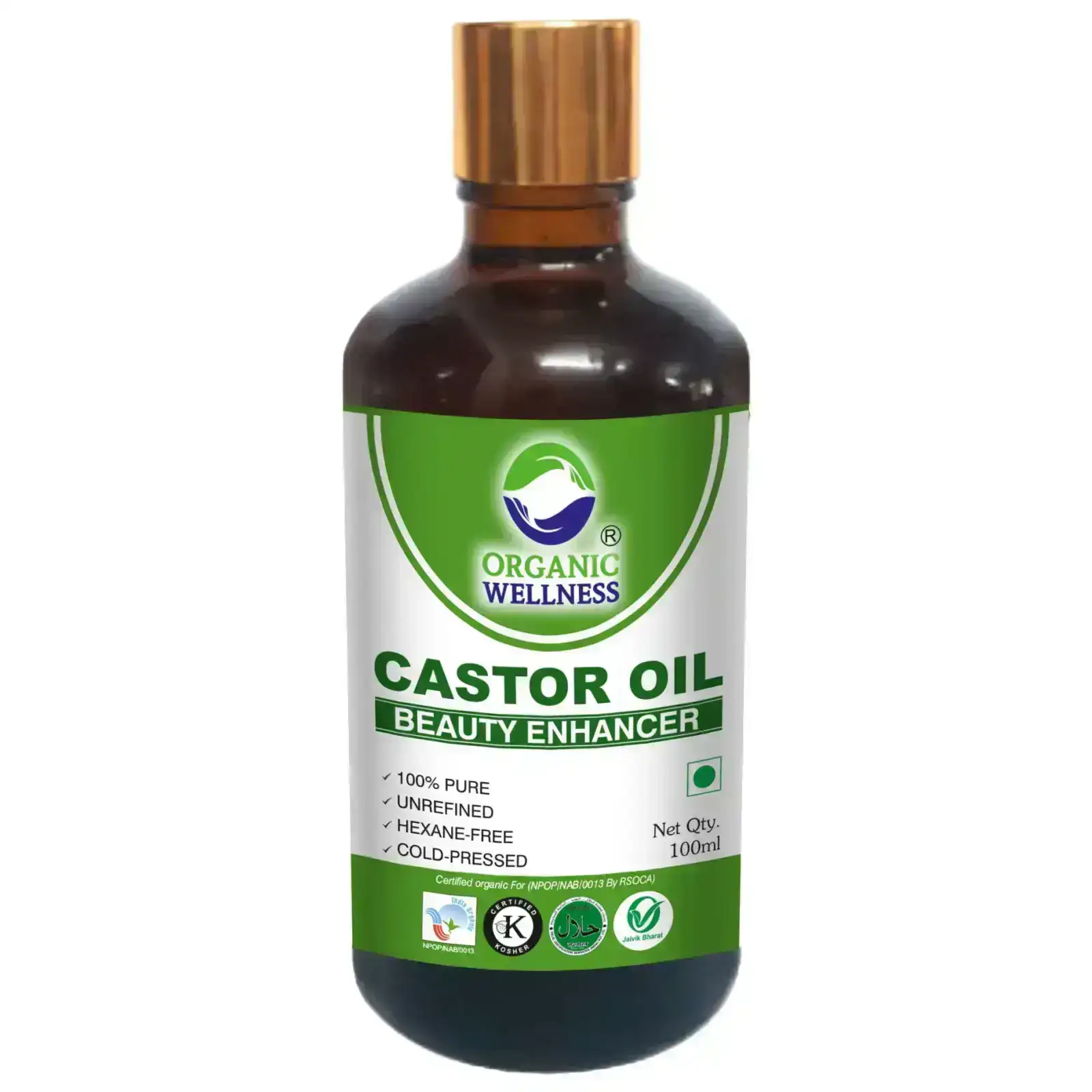 Organic Wellness Castor Oil Beauty Enhancer Bottle | For Healthy Skin and Strong Hair